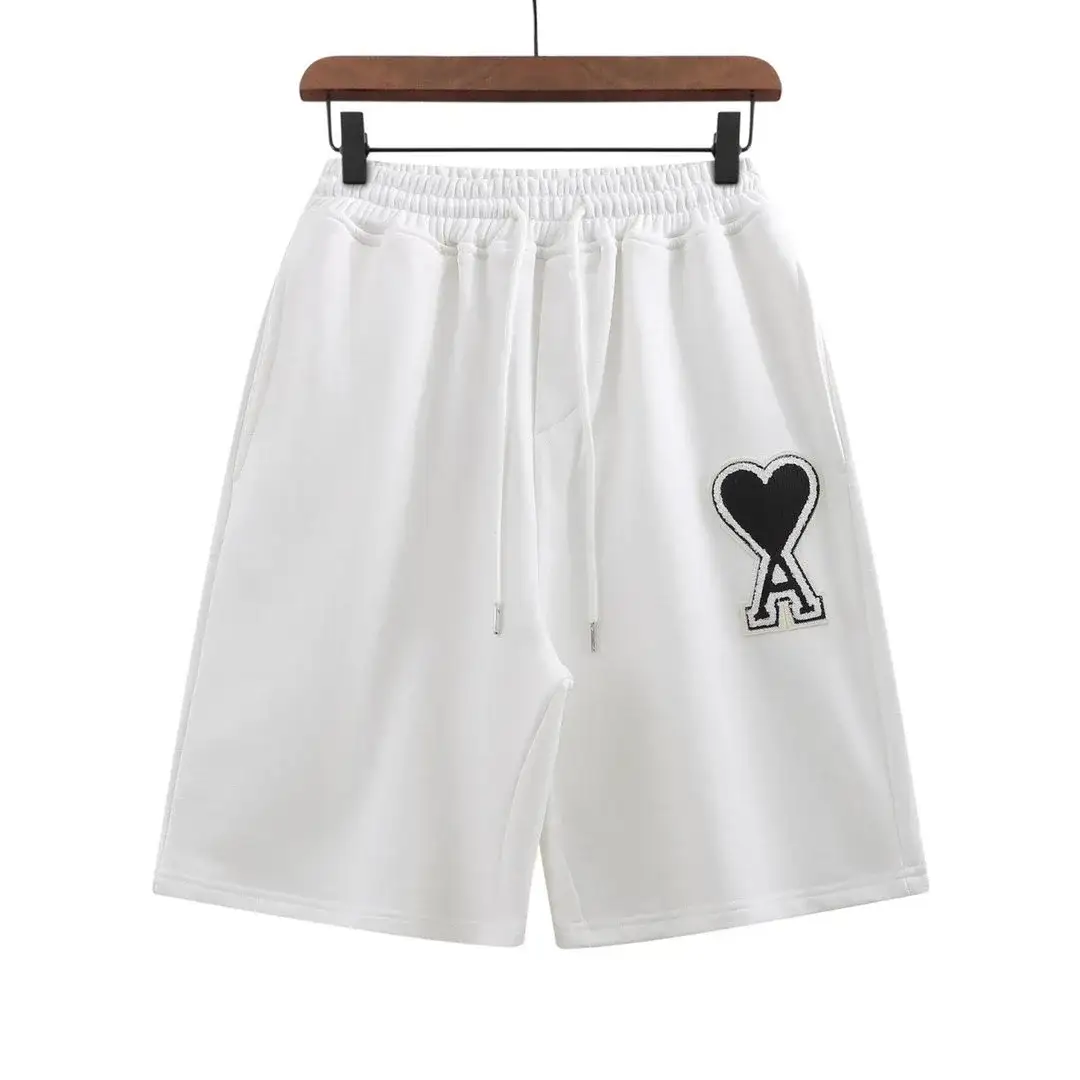 Ami Paris Heart Logo Sweat Shorts White