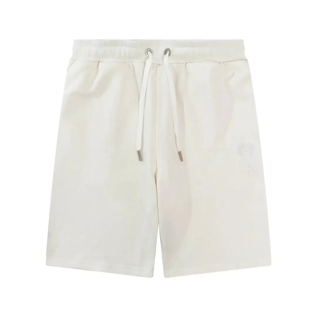 Ami Paris Heart Logo Sweat Shorts Off-White