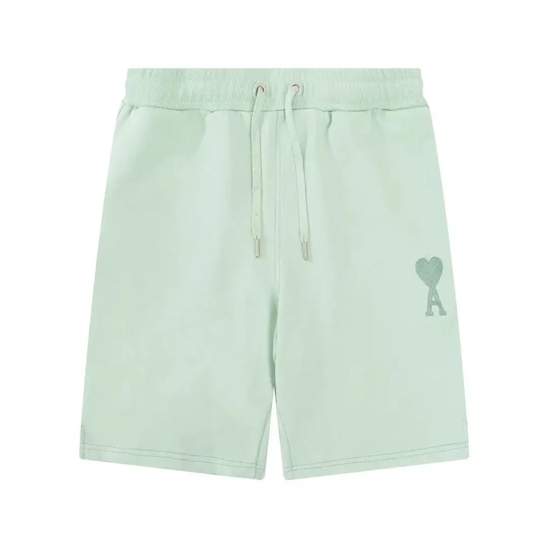 Ami Paris Heart Logo Sweat Shorts Mint Green