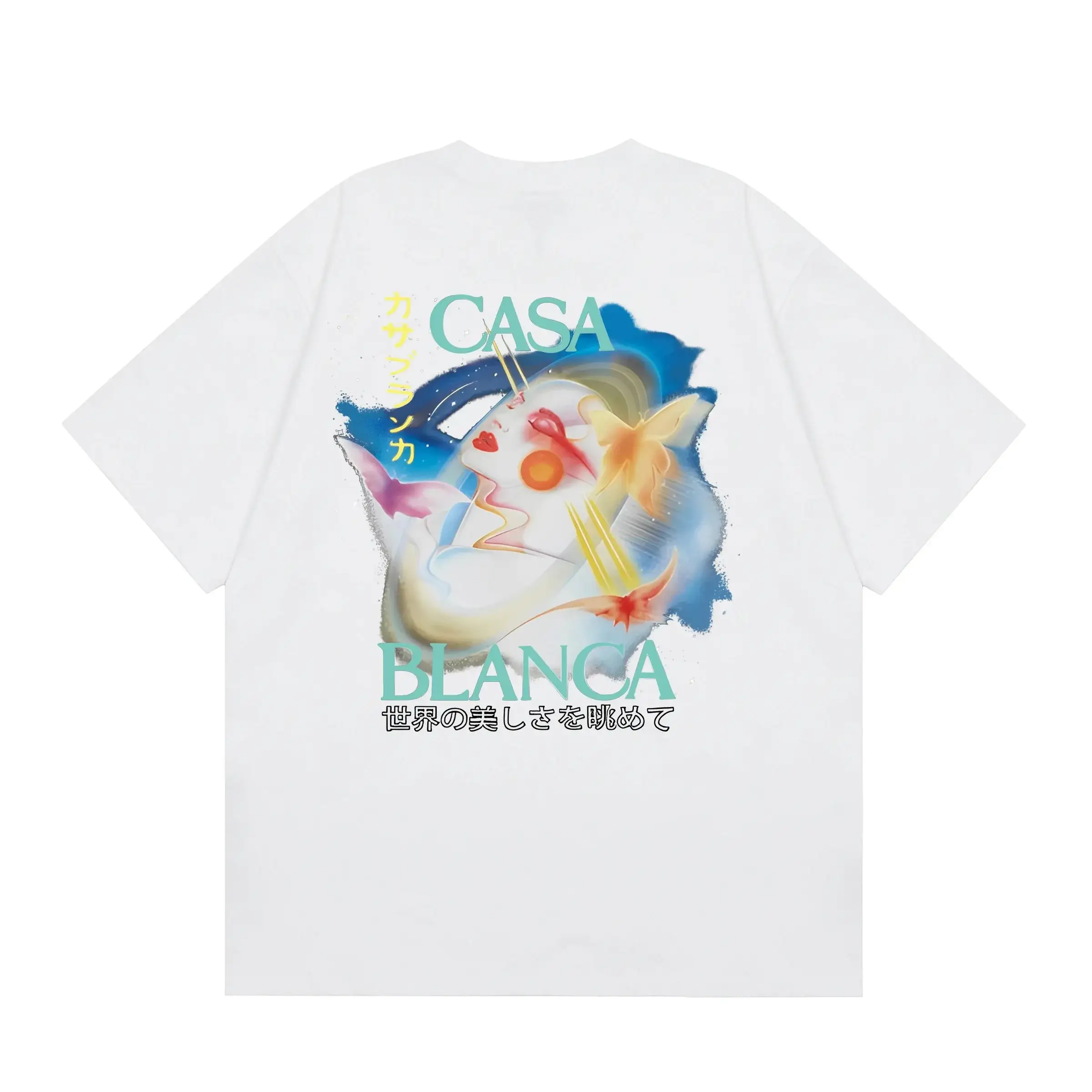 Casablanca Butterfly Face Graphic T-Shirt White