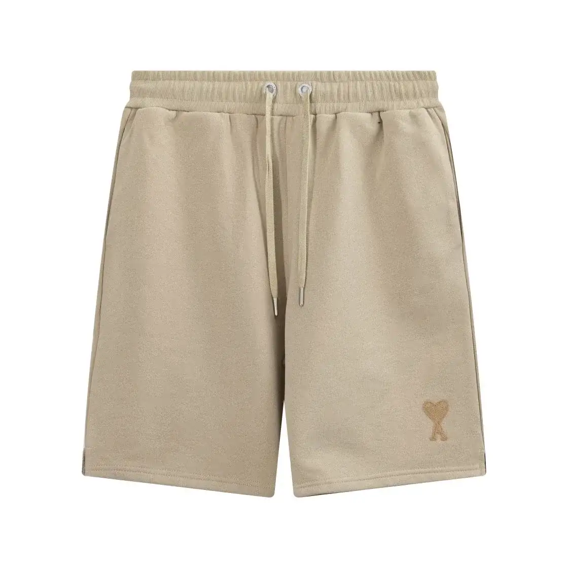 Ami Paris Heart Logo Khaki Shorts