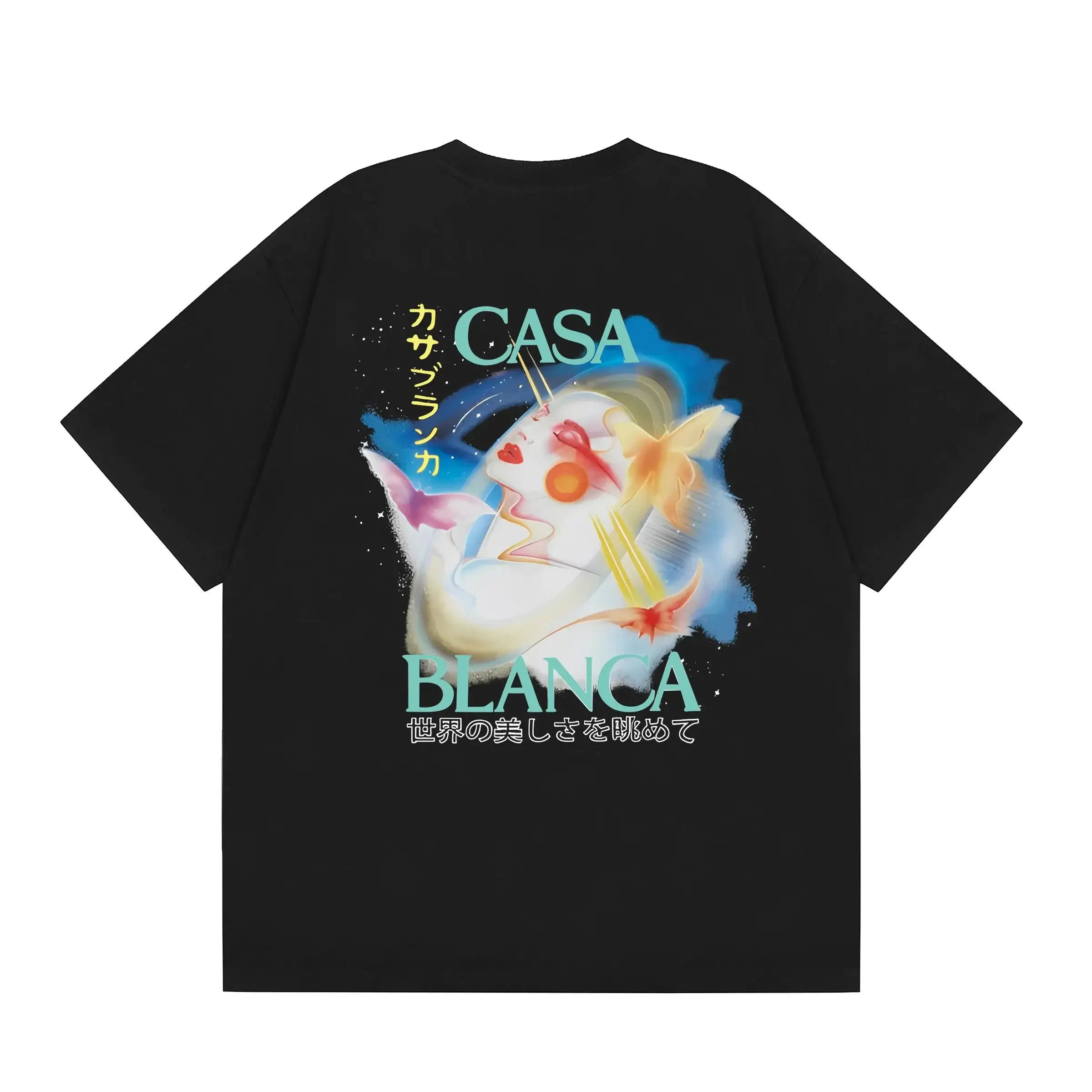 Casablanca Butterfly Face Graphic T-Shirt Black