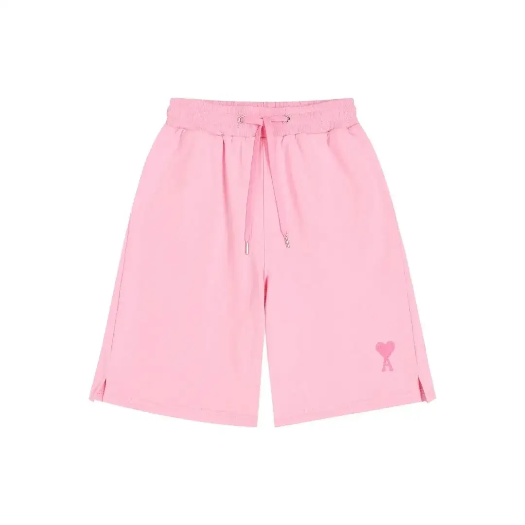 Ami Paris Heart Logo Pink Shorts