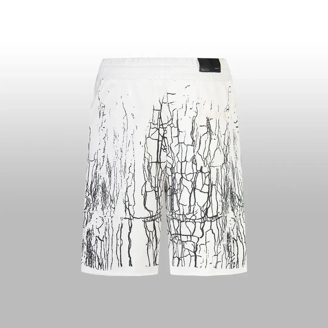 Amiri Cracked Pattern White Shorts