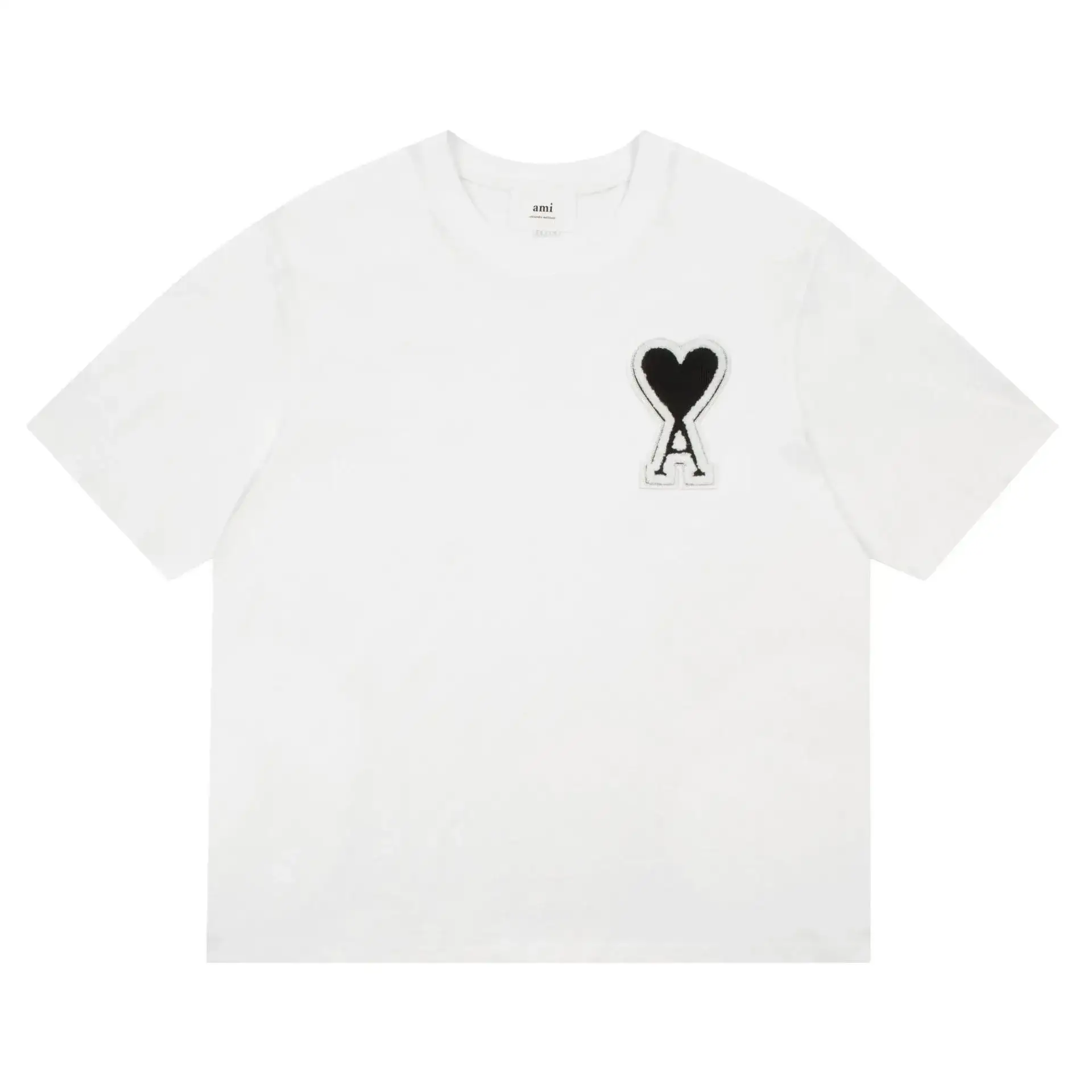 Ami Paris Heart Logo T-Shirt White Black