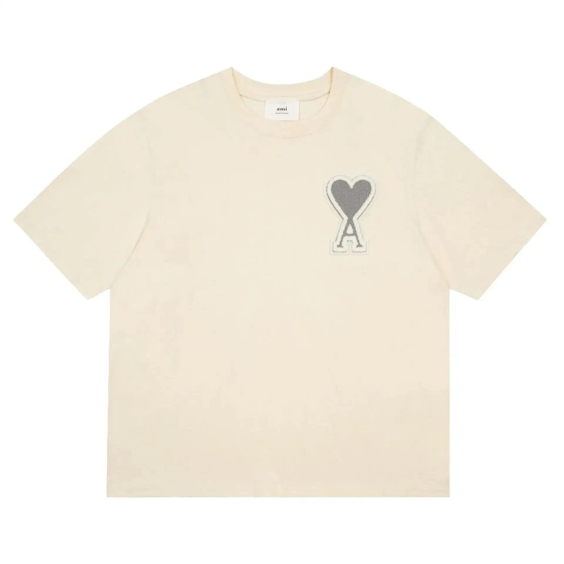 Ami Paris Heart Logo T-Shirt Apricot