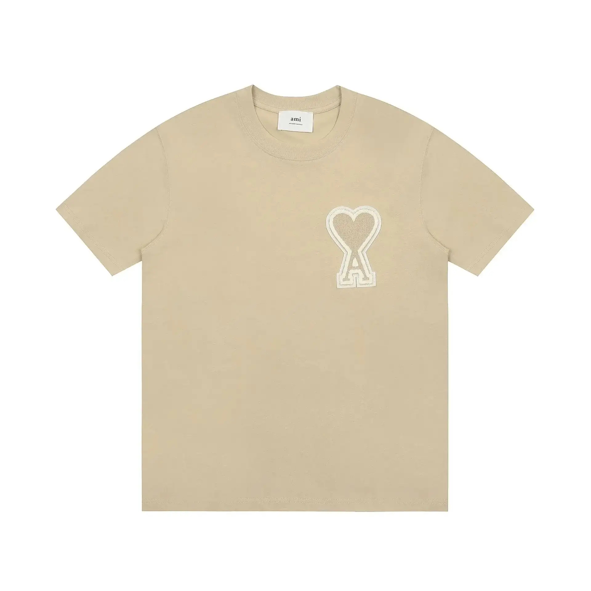 Ami Paris Heart Logo T-Shirt Oatmeal