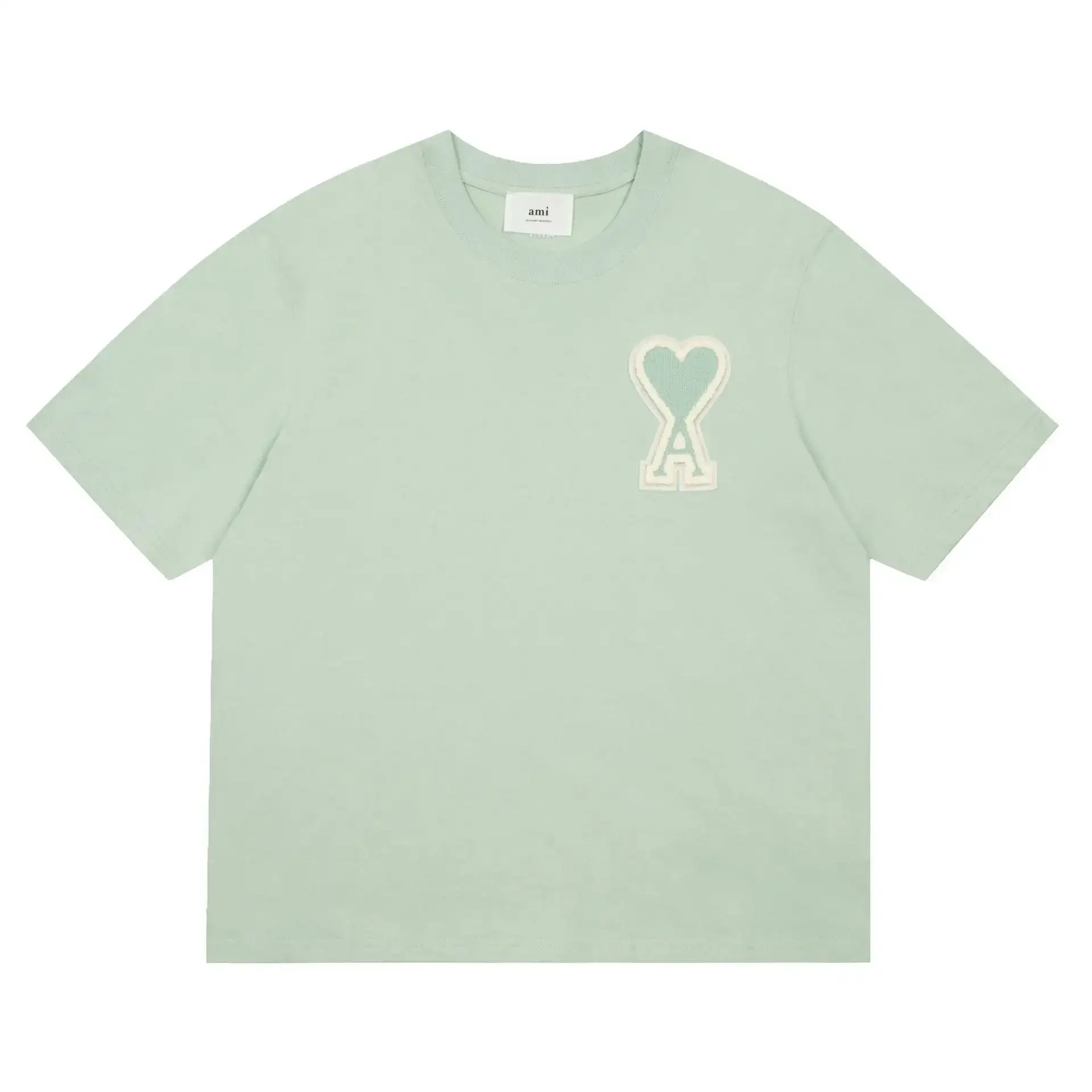 Ami Paris Heart Patch Tee Mint Green