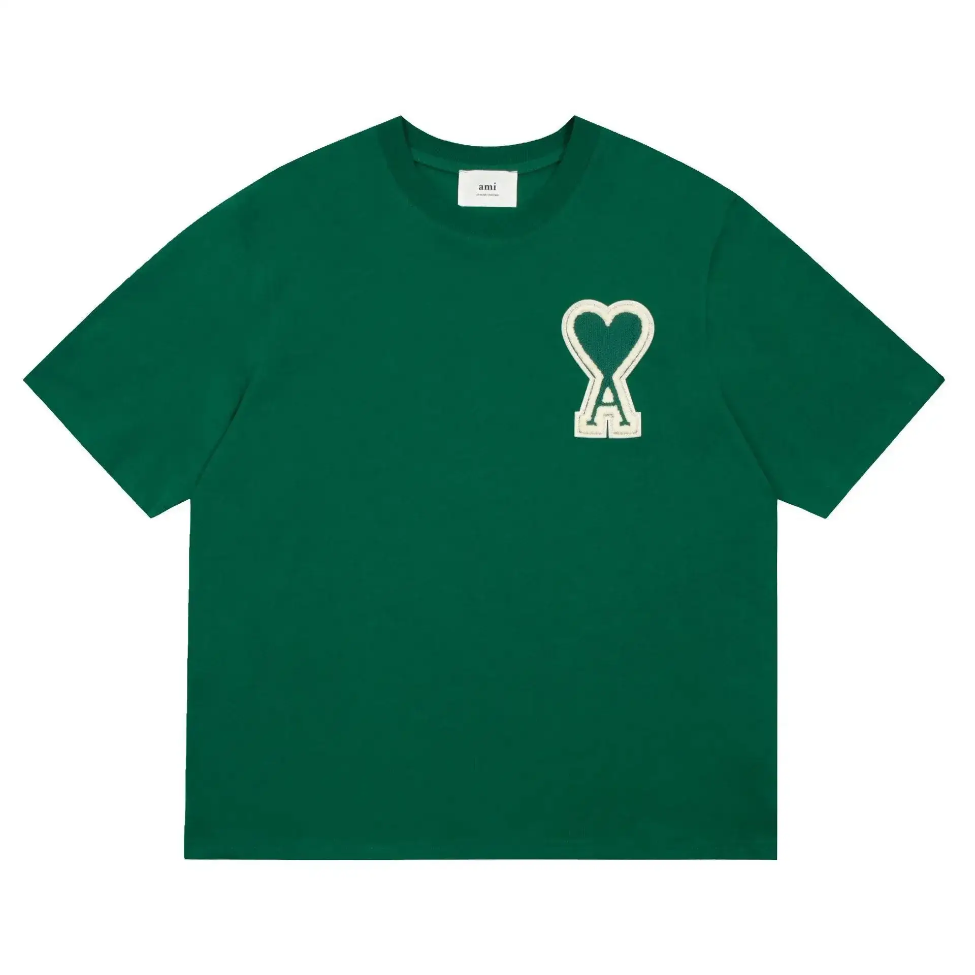 Ami Paris Heart Logo T-Shirt Deep Green