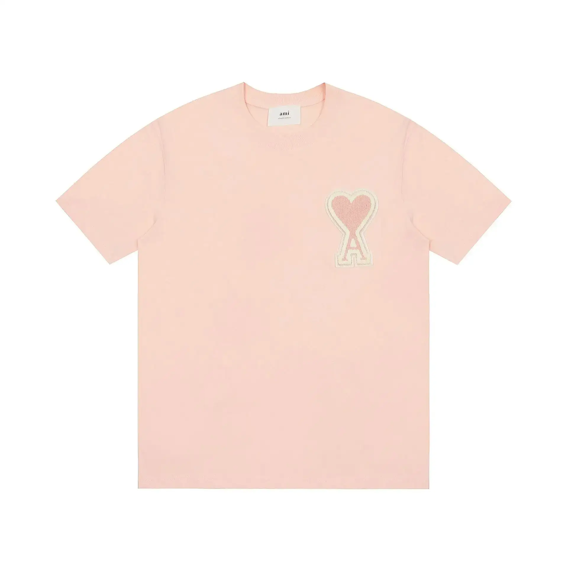 Ami Paris Heart Logo T-Shirt Light Pink