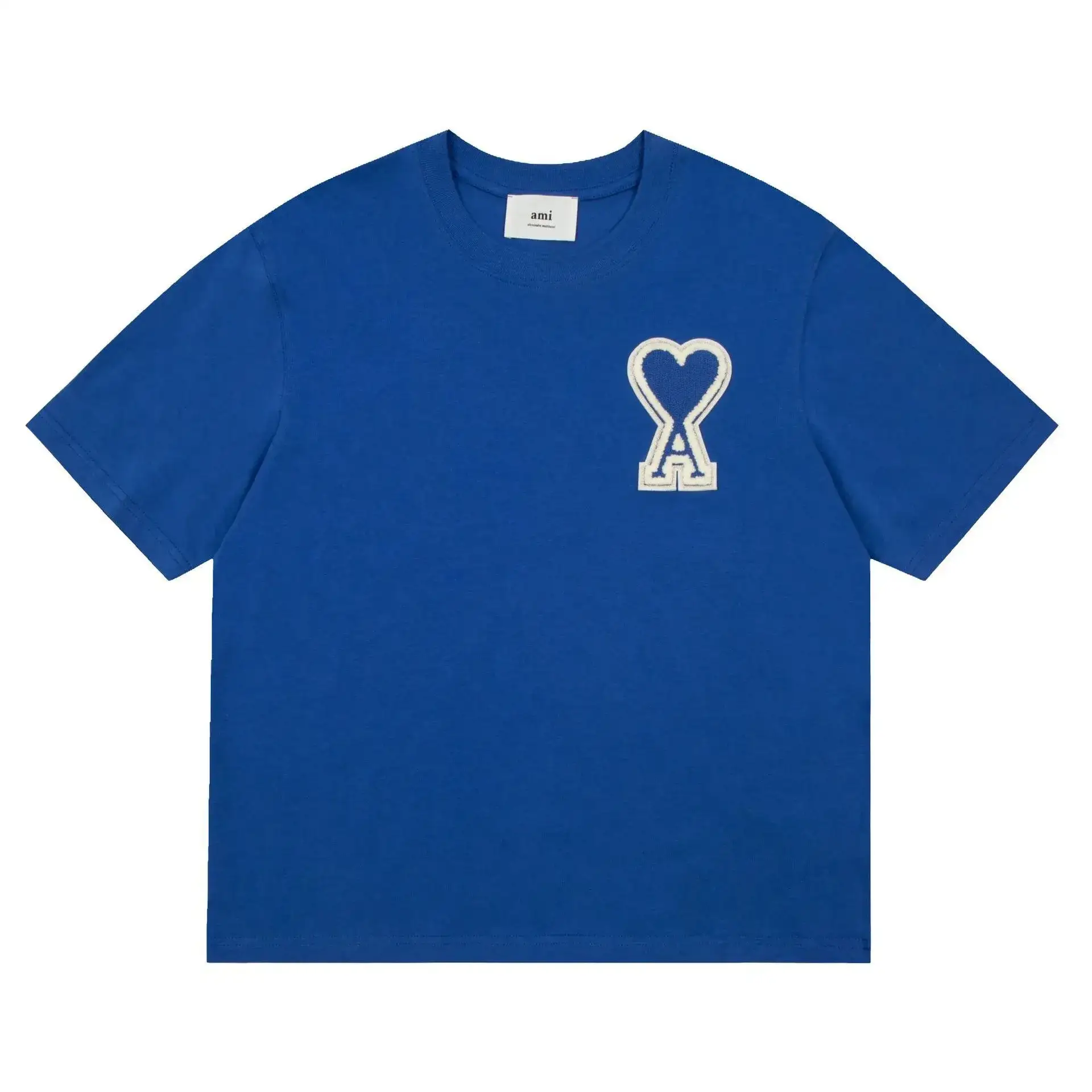 Ami Paris Heart Logo T-Shirt Sapphire Blue