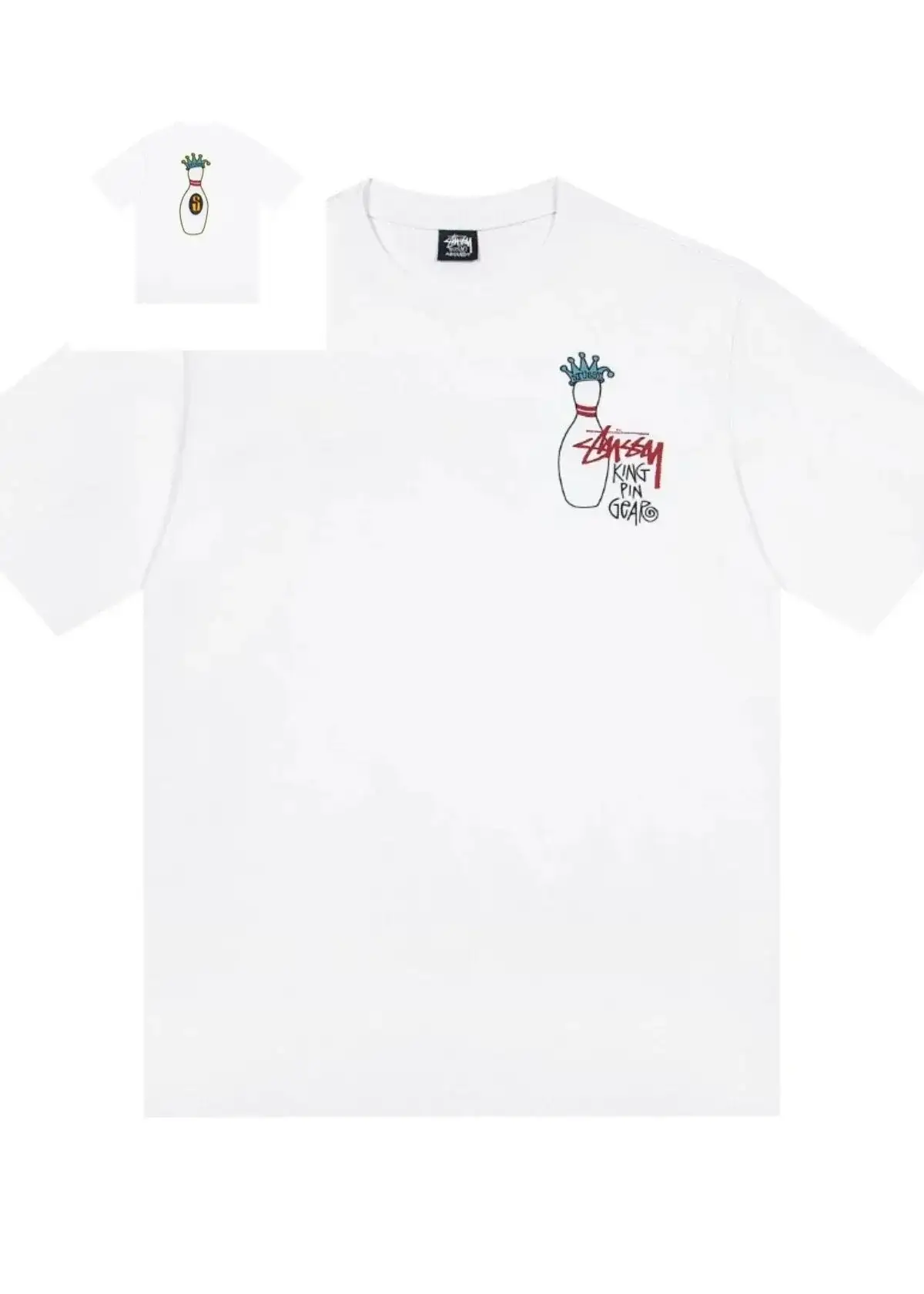 Stüssy King Pin Gear White T-Shirt