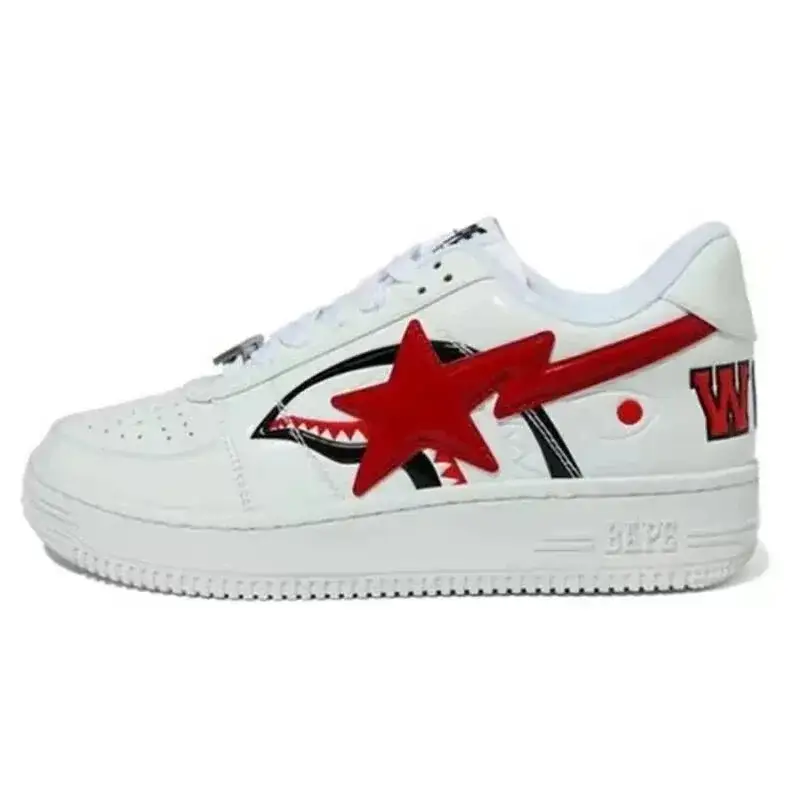 A Bathing Ape Bape Sta Low Shark White Red
