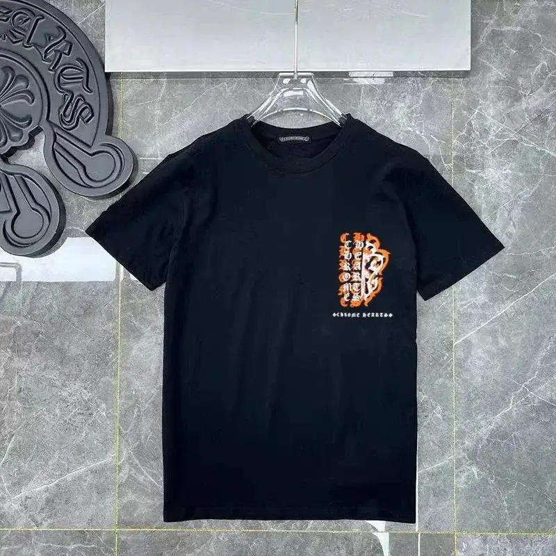 Chrome Hearts Horseshoe Logo Black Orange T-Shirt