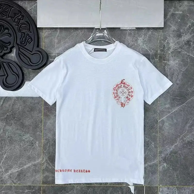 Chrome Hearts Horseshoe Pocket Logo T-Shirt White Red