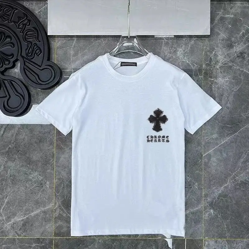 Chrome Hearts Faded Cross Pocket Logo T-Shirt White Black