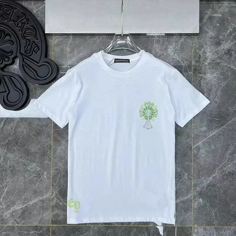 Chrome Hearts Neon Green Horseshoe White T-Shirt