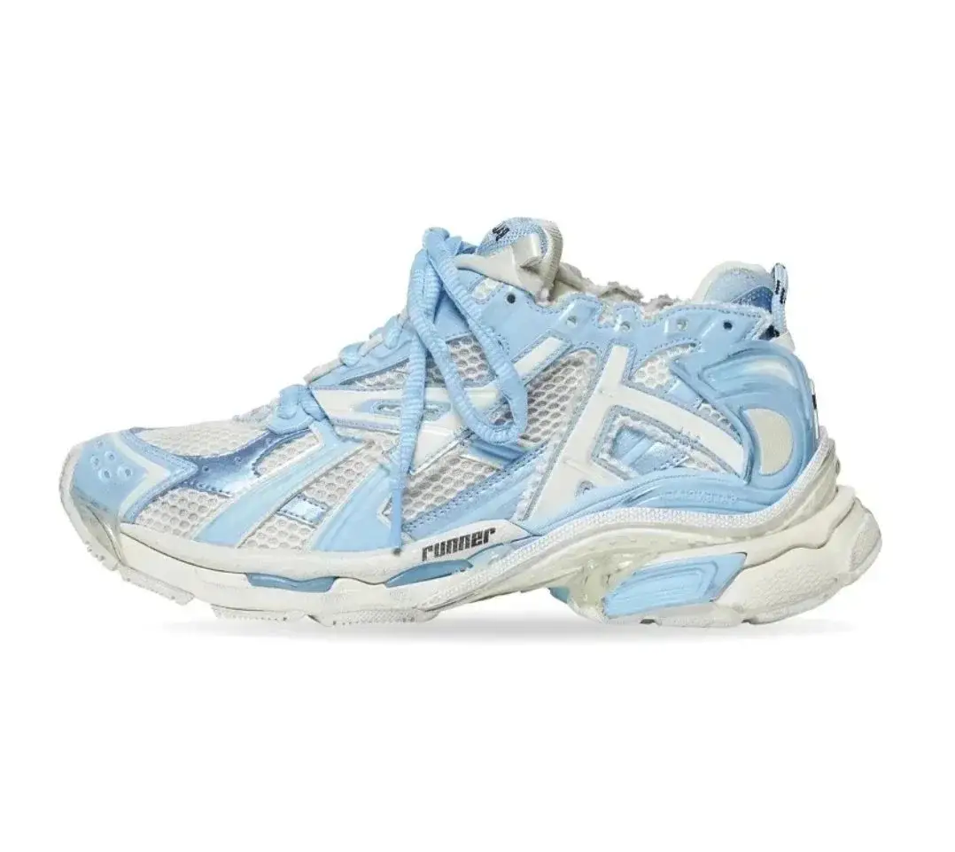 Balenciaga Runner White and Light Blue