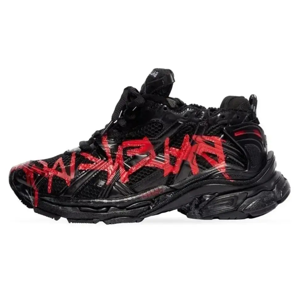 Balenciaga Runner Black Red Graffiti