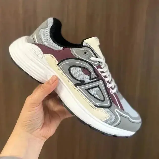 Dior B30 Sneaker Burgundy and Grey