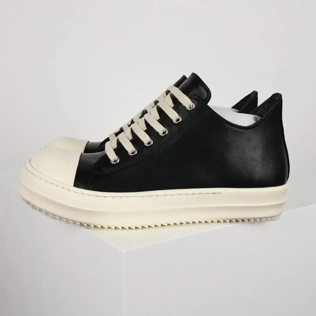 Rick Owens Jumbo Lace Low Sneakers Black Leather