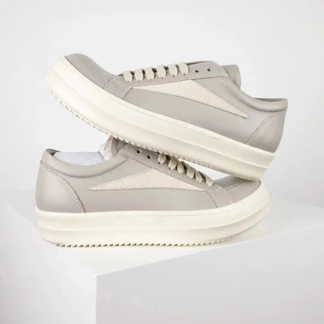 Rick Owens DRKSHDW Vintage Low Sneaker Grey Leather Milk