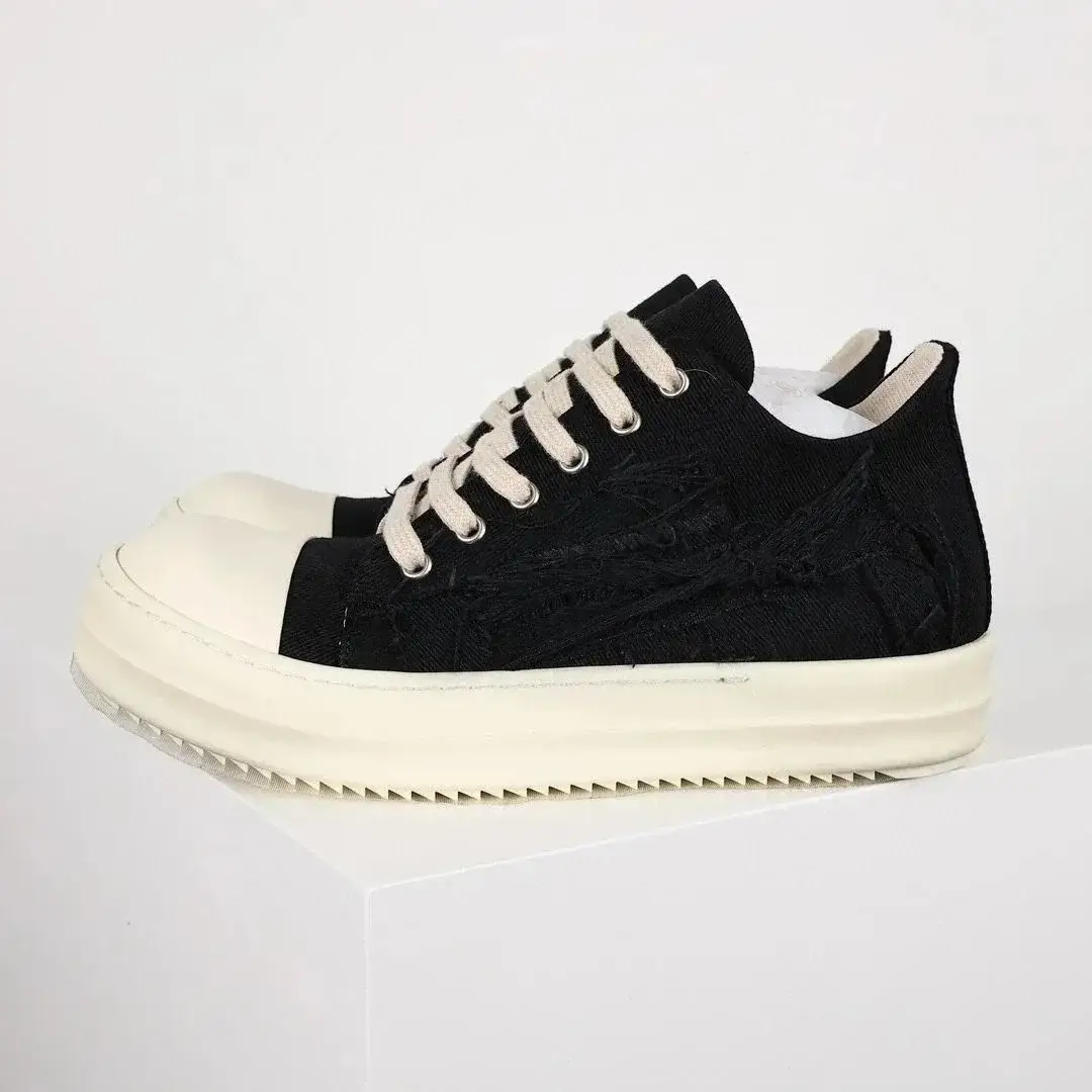 Rick Owens DRKSHDW Vintage Low Sneaker Black Rags Milk