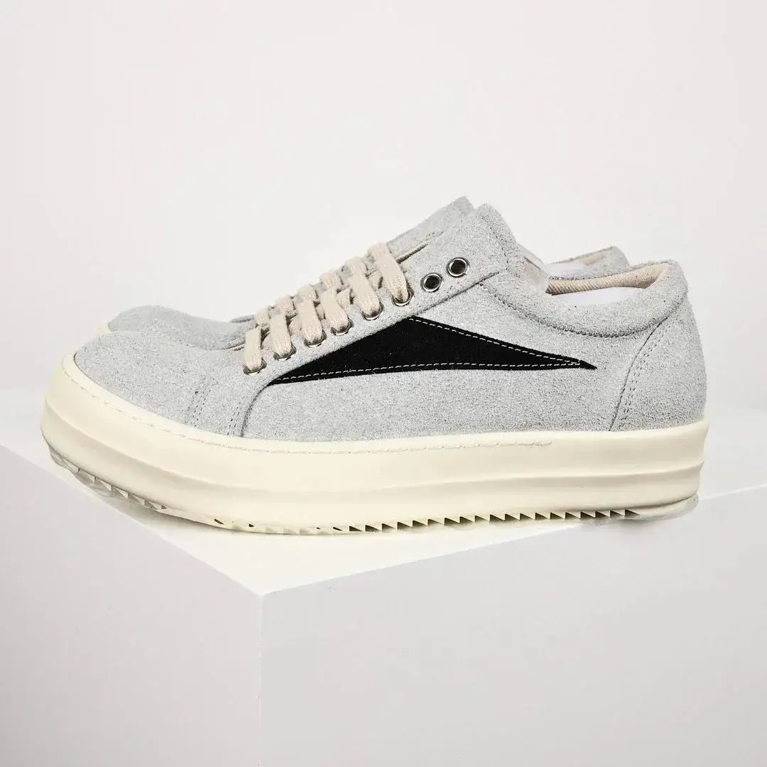 Rick Owens DRKSHDW Vintage Low Sneaker Light Grey Suede Black