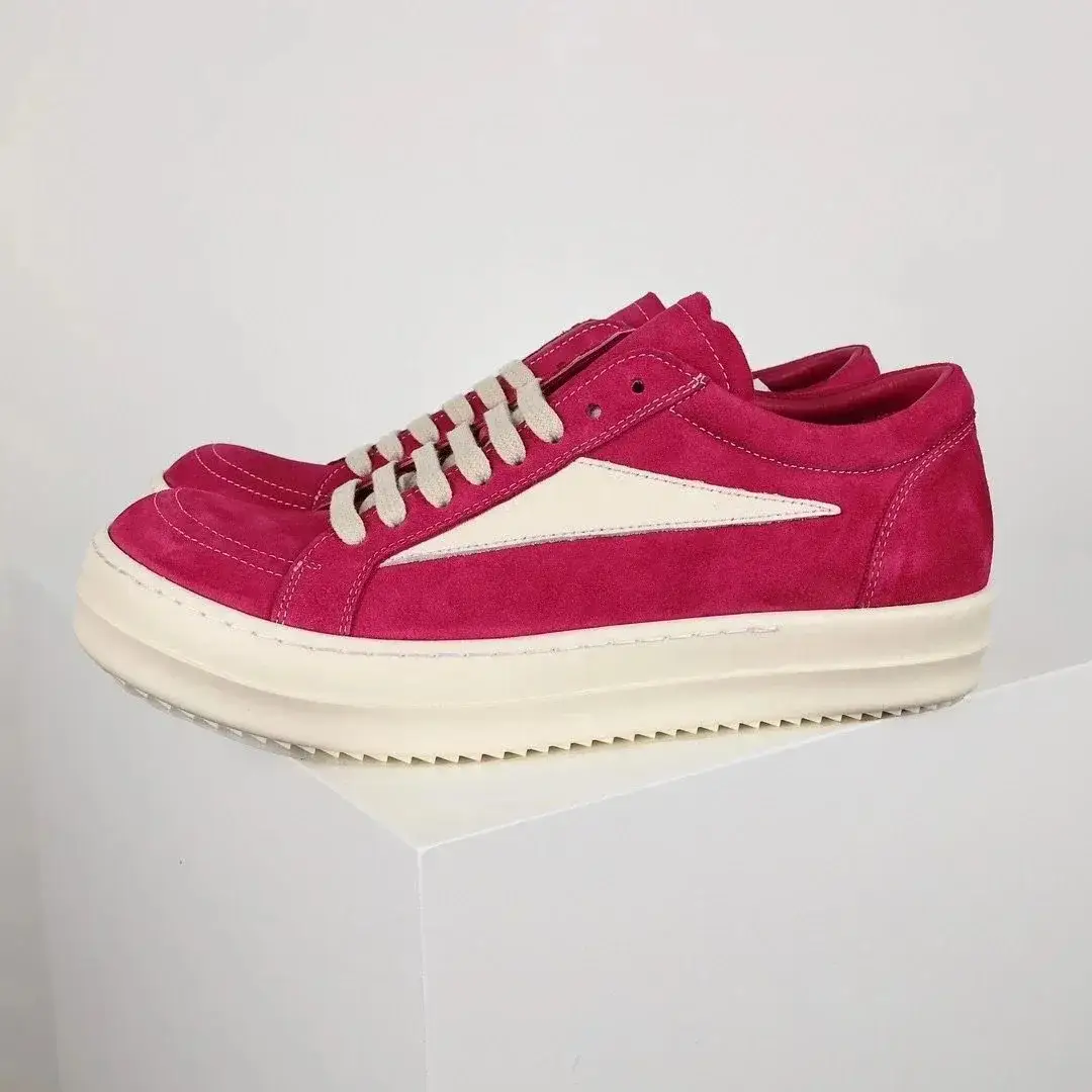 Rick Owens DRKSHDW Vintage Low Sneaker Rose Suede Milk