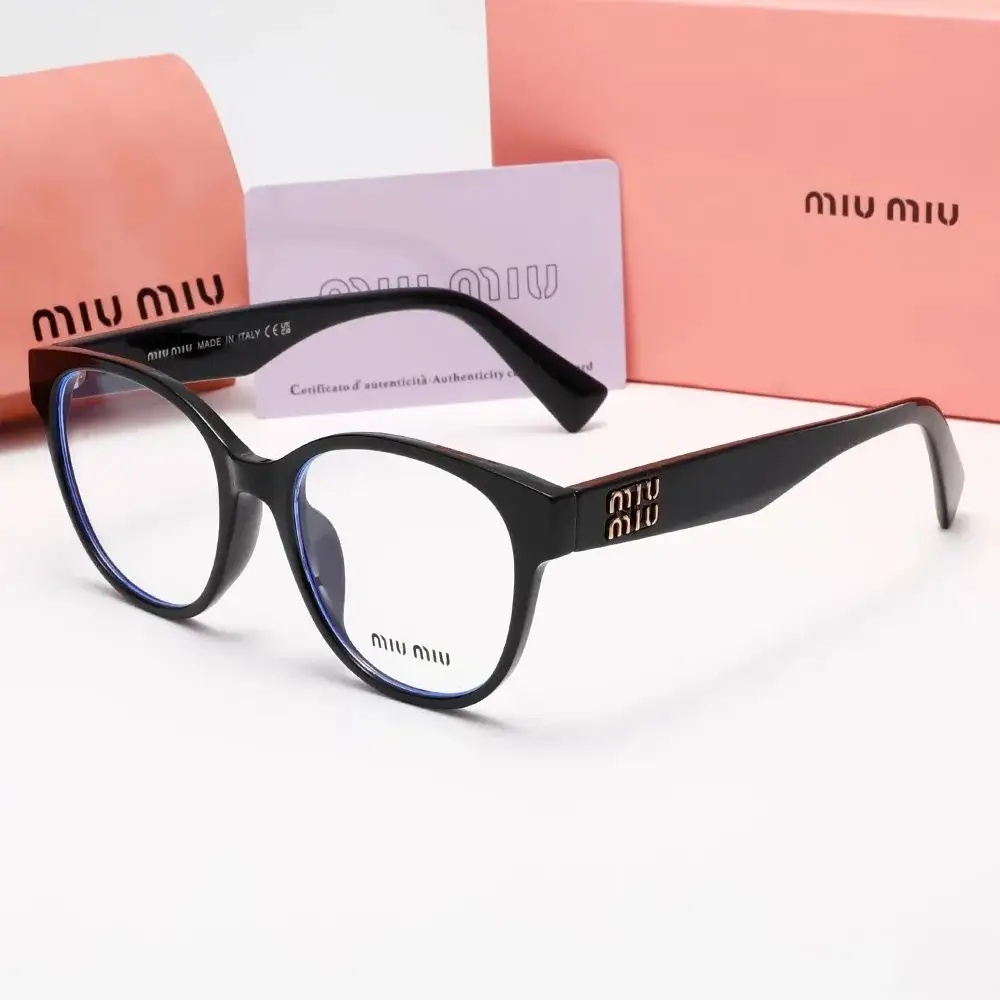 Miu Miu Cat-Eye Eyeglasses Black Gold