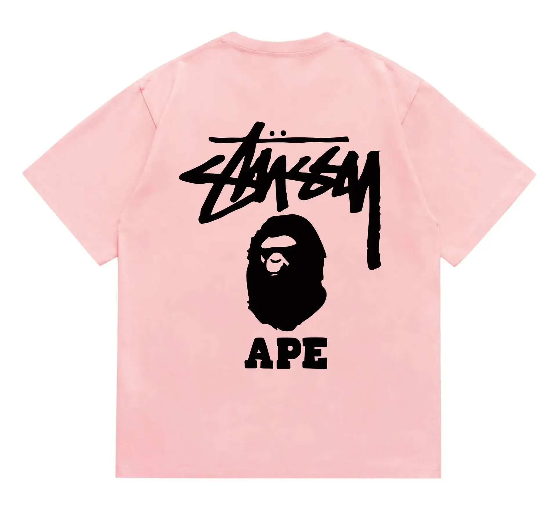 Stüssy x A Bathing Ape T-Shirt Pink and Black