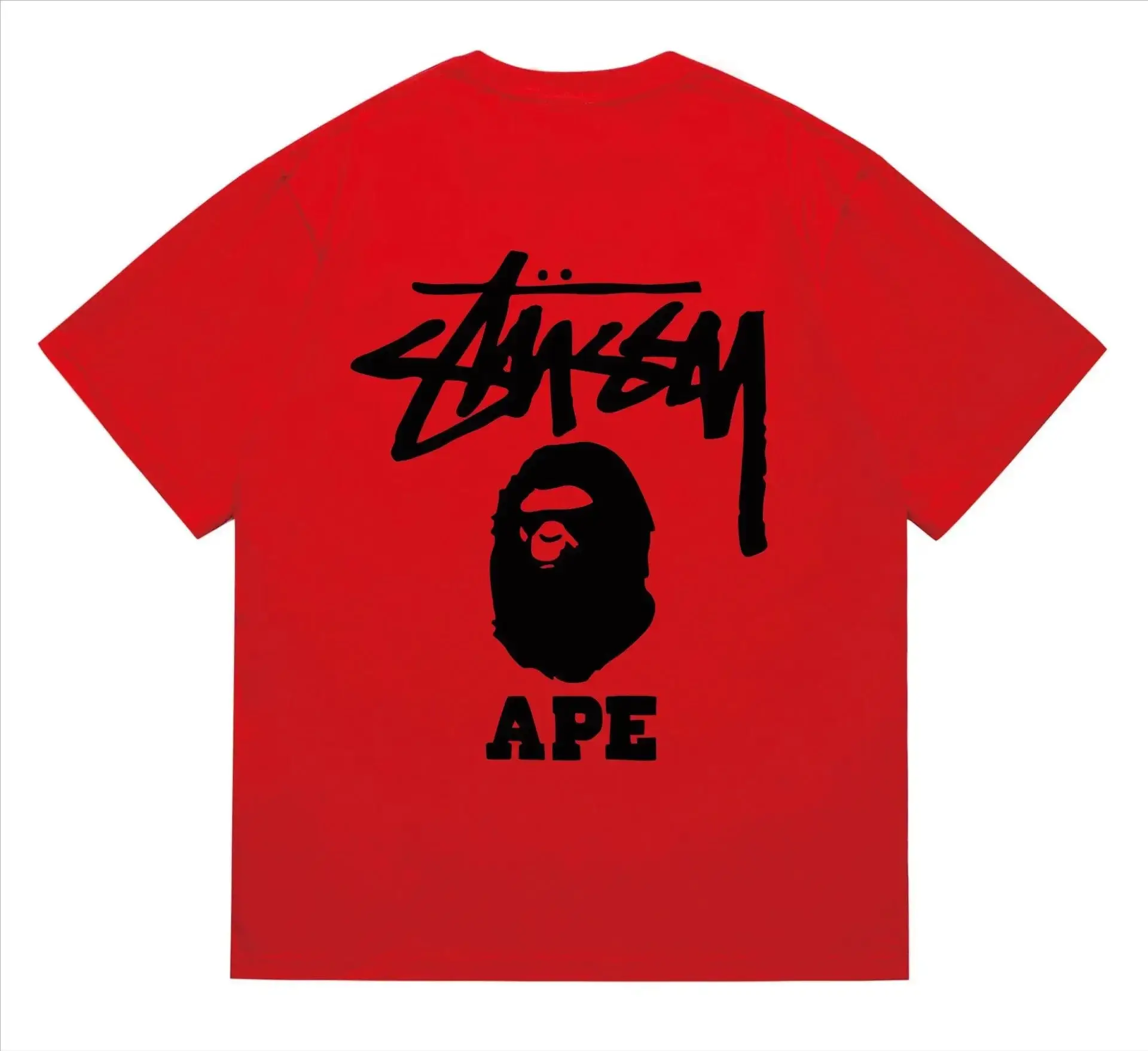 Stüssy x A Bathing Ape T-Shirt Red and Black