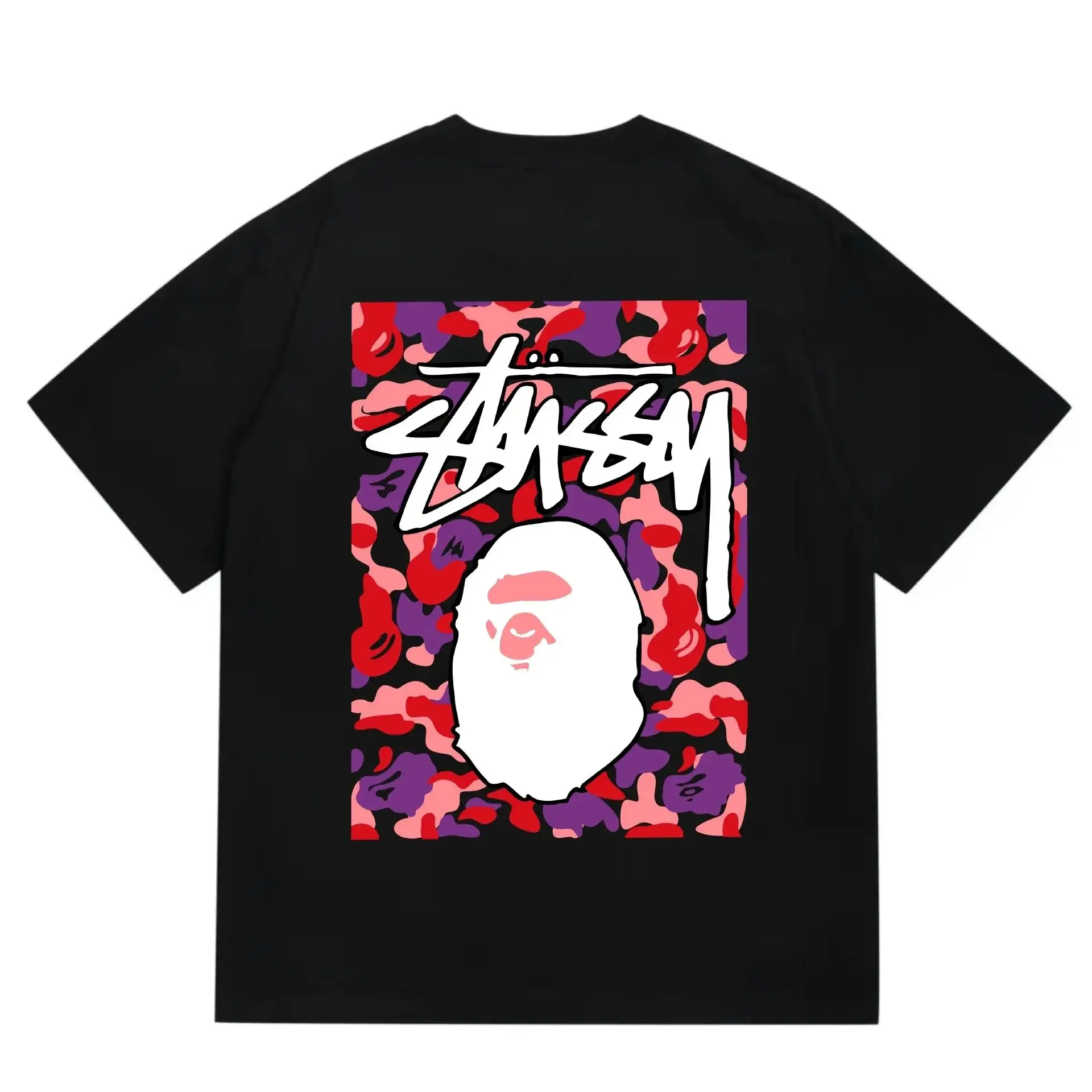 Stüssy x A Bathing Ape T-Shirt Black Camo