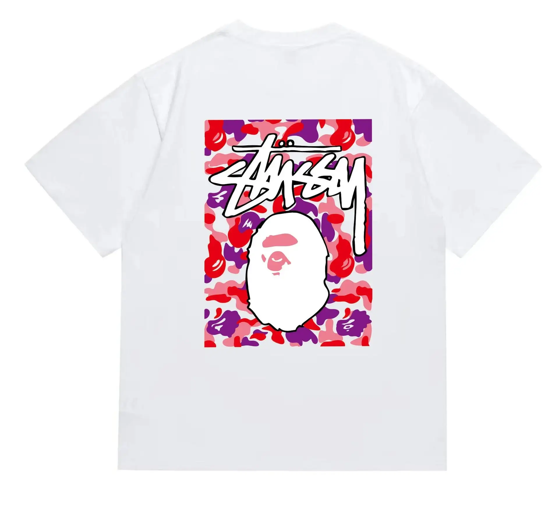 Stüssy x A Bathing Ape T-Shirt White Camo