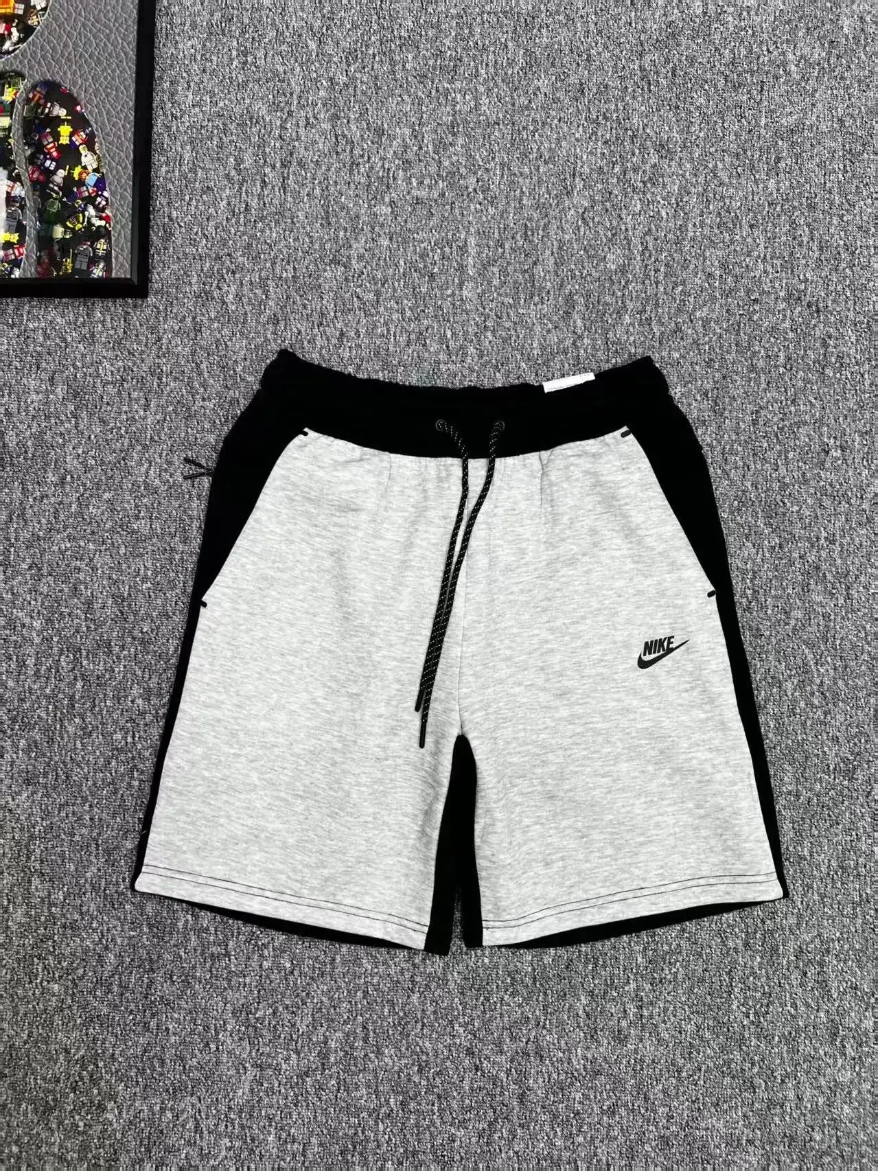 Nike Sportswear Tech Fleece Shorts Heather Grey and Black Colorblock