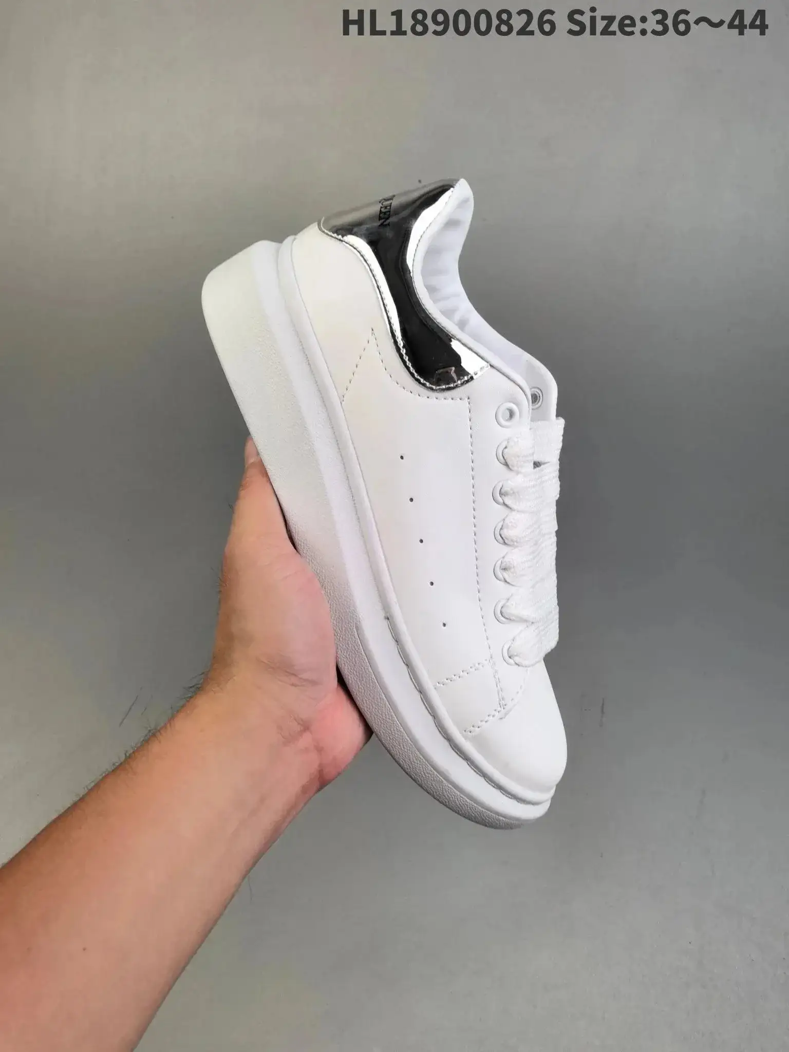 Alexander McQueen Oversized Sneaker White Silver