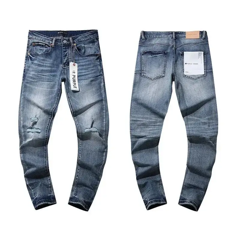 Purple Brand Light Indigo Destructed Jeans