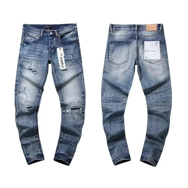 Purple Brand Medium Blue Vintage Wash Distressed Jeans