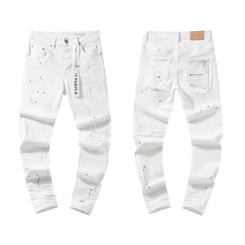 Purple Brand White Paint Splatter Distressed Jeans