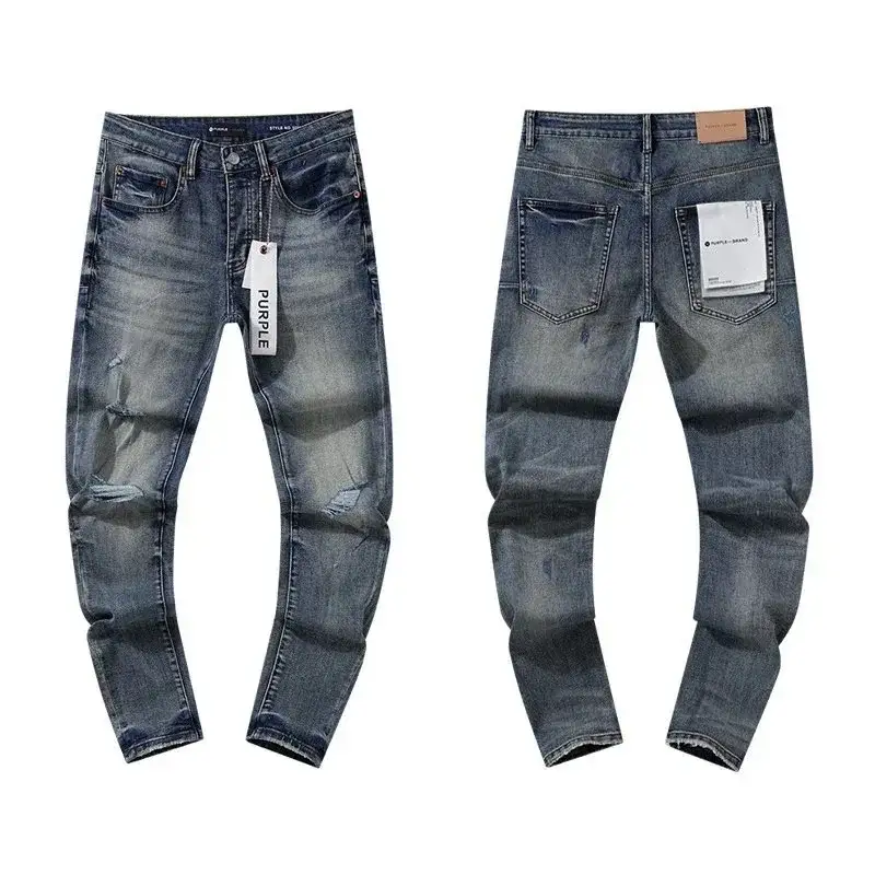 Purple Brand Dark Vintage Wash Distressed Jeans