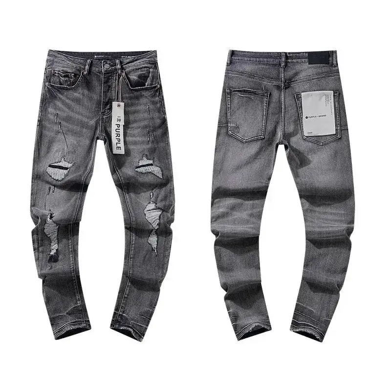 Purple Brand Mid Rise Ripped Black Jeans