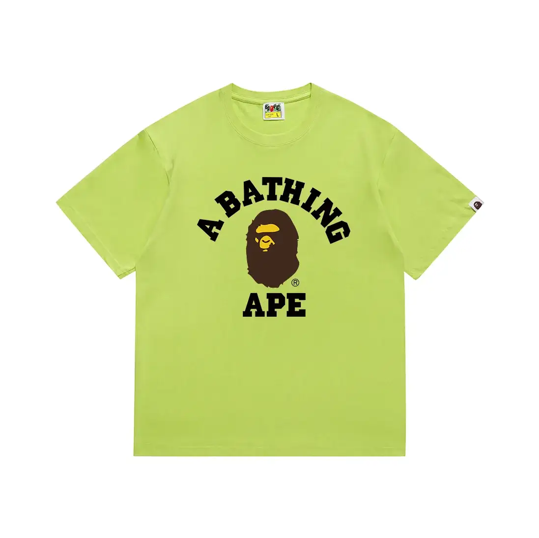 A Bathing Ape College Tee Fluorescent Green