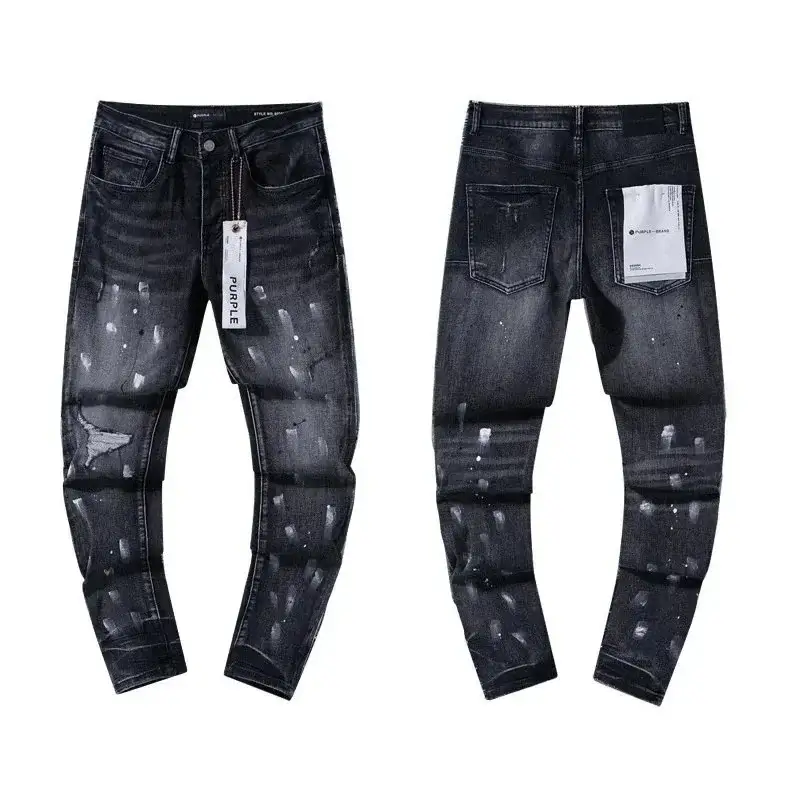 Purple Brand Dark Wash Paint Splatter Jeans