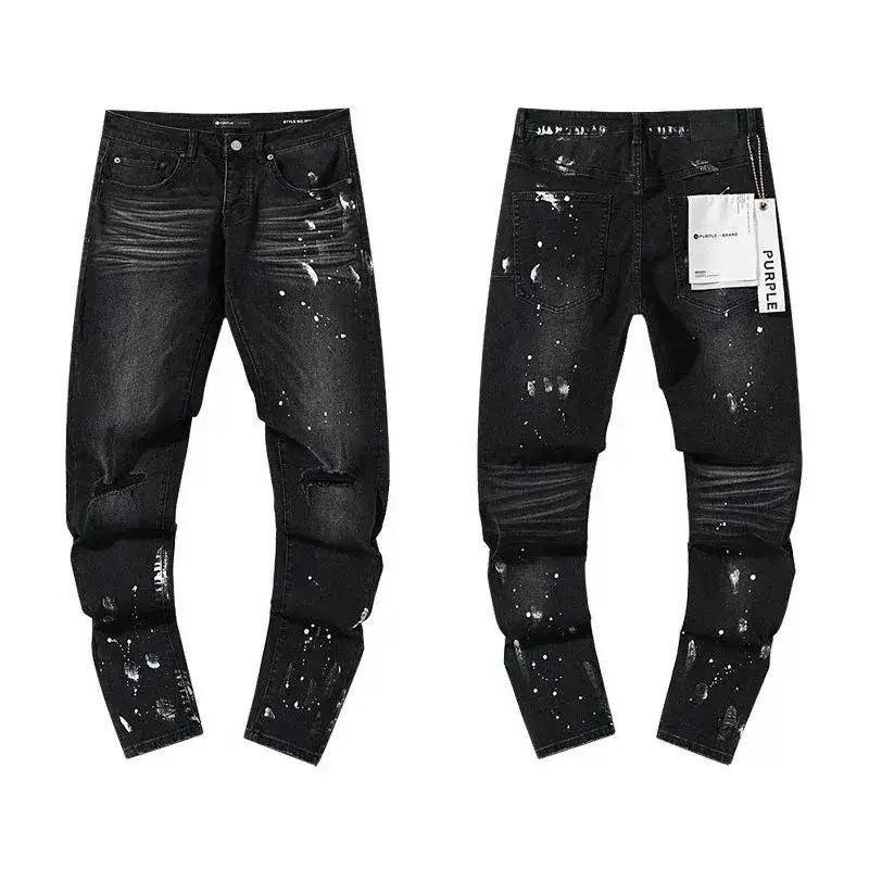Purple Brand Black Wash Paint Splatter Jeans