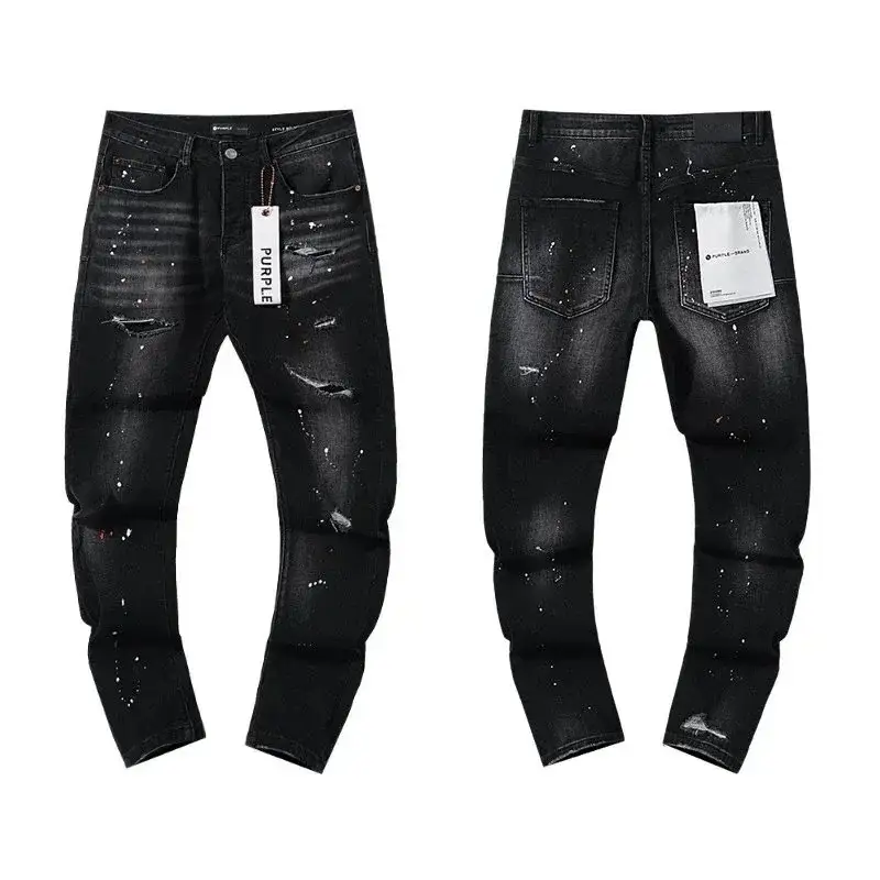Purple Brand P001 Black Wash Paint Splatter Jeans