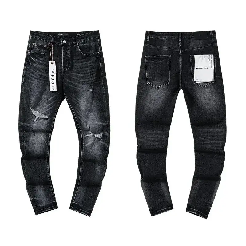 Purple Brand Distressed Wash Jeans Black