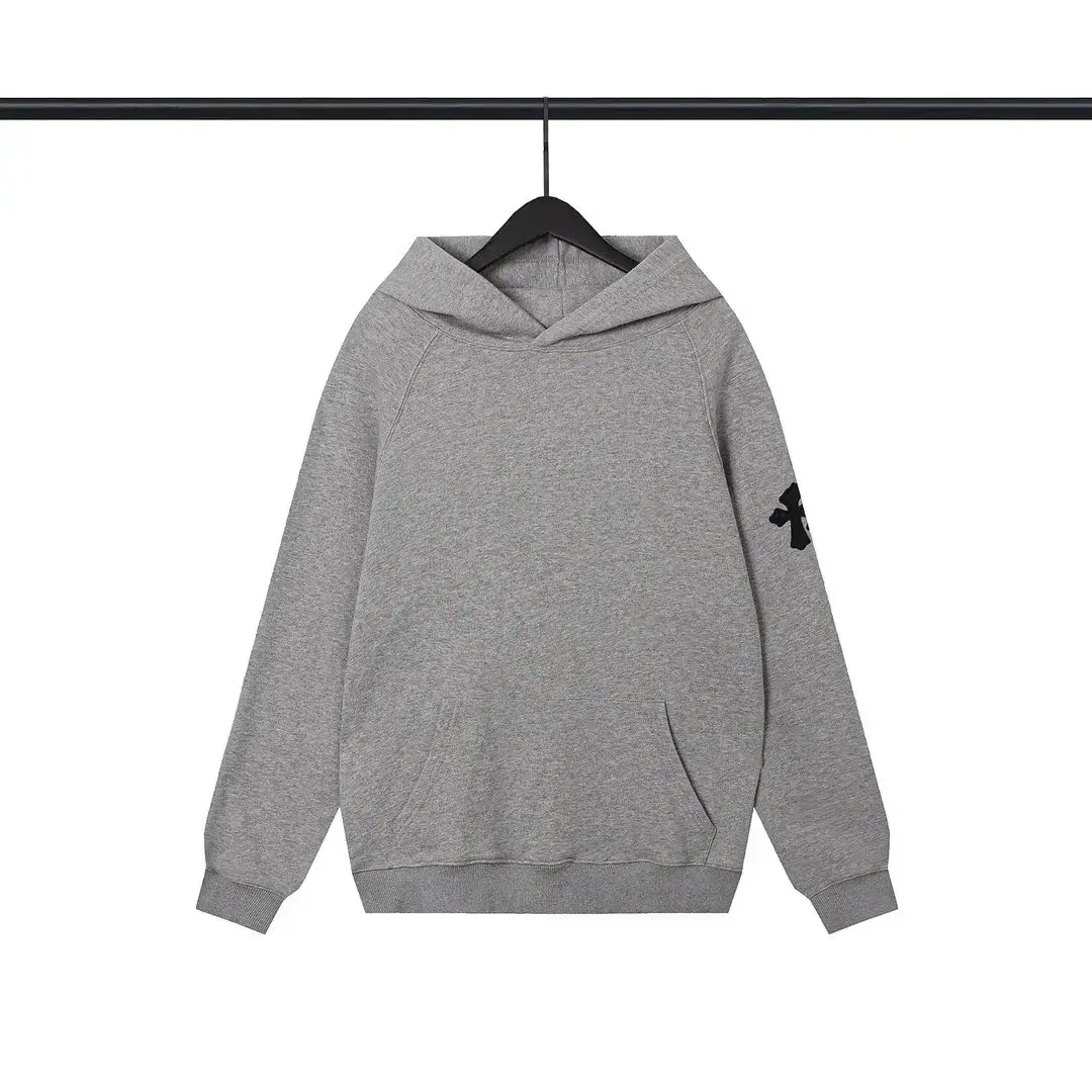 Chrome Hearts Cross Patch Grey Hoodie