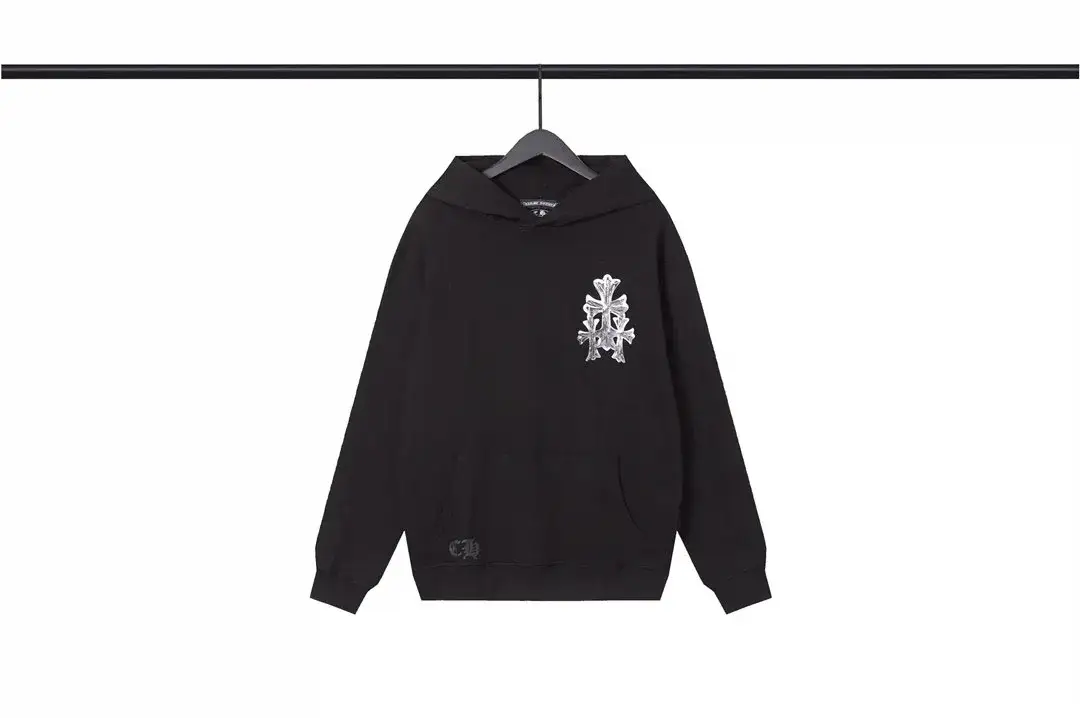 Chrome Hearts Metallic Cross Chest Black Hoodie