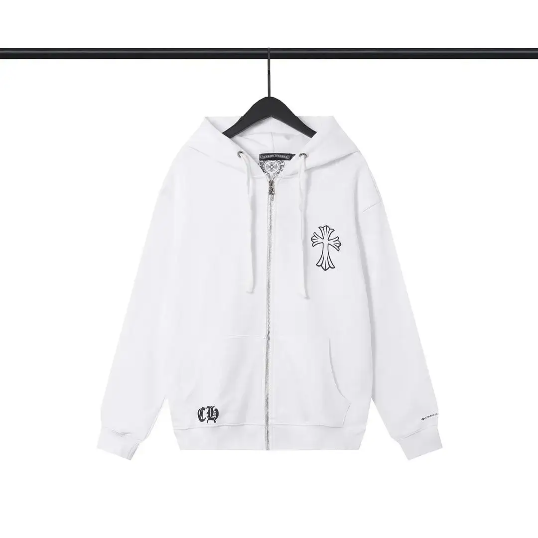 Chrome Hearts White Zip-Up Hoodie