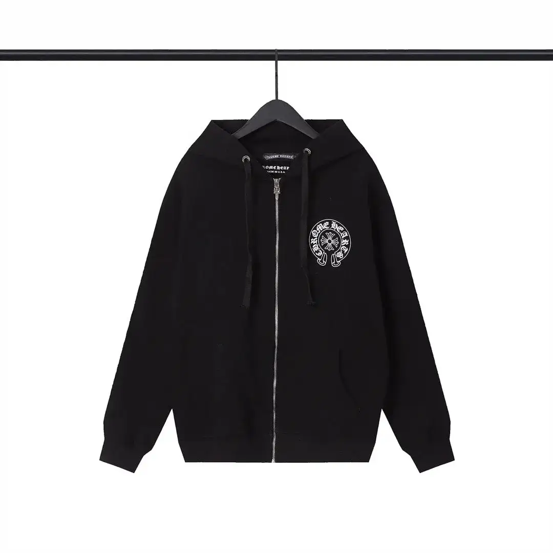 Chrome Hearts Horseshoe Zip-Up Black Hoodie